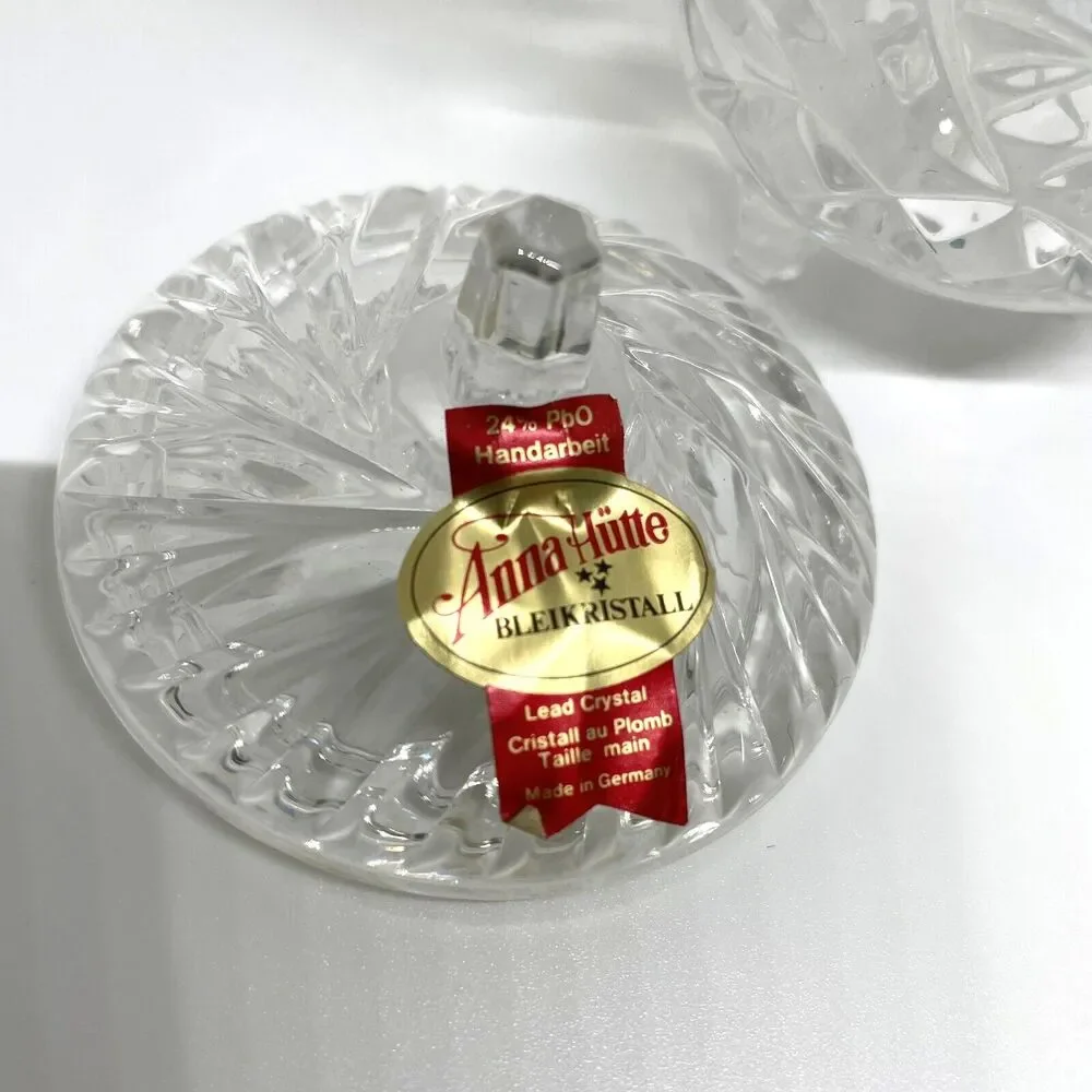 New Anna Hutte Bleikristall 24%‎ Lead Crystal Sugar / Candy Dish w/Lid